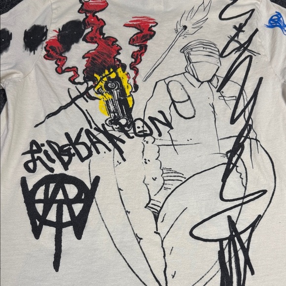 Will of The People a Bella Canvas Artistic Cream Tee with Red and Blue Accents - Picture 4 of 8